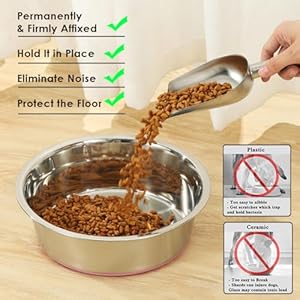 5mm Thick Stainless Steel Dog Bowls Nonslip with Silicone Base Cat Dishes 4 Cups Food Grade Bpa Free Less Sliding Premium Water and Food Pat Bowls for Cat and Dog Easy to Clean 2 Pack  Cucciolini Doodles 5mm thick stainless steel dog bowls non slip with silicone base cat dishes 4 cups food grade bpa free less sliding premium water and food pat bowls for cat and dog easy to clean 2 pack   cucciolini doodles