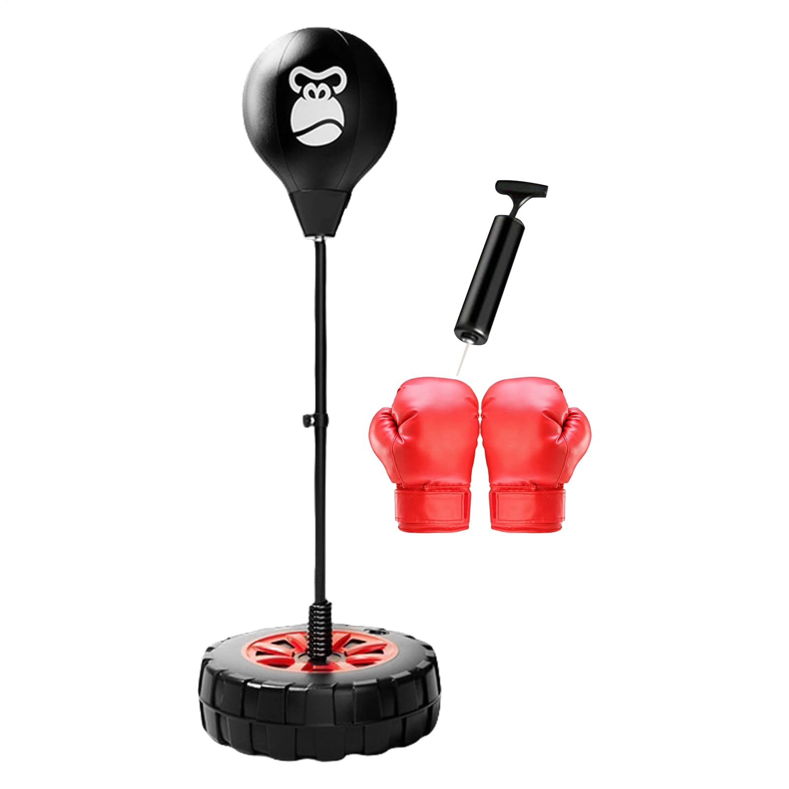 Sacco da boxe multifunzionale autoportante resistente base stabile | Borsa velocità regolabile in altezza per casa al chiuso allenamento cardio fitness esercizio pugni allenamento corpo