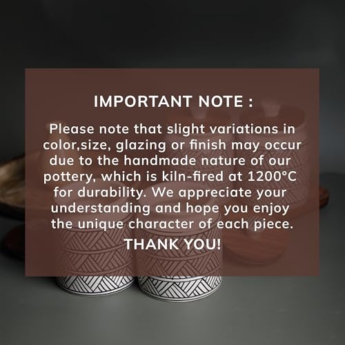 Image of Ceramic Jar & Container for Kitchen Storage Set | Multi Utility Air Tight Kitchen Organizer Items | Tea Coffee Sugar Containers with Wooden Lids (Hand-Painted, 460 ML, Pack of 4)