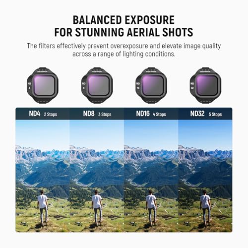 Image of NEEWER CPL ND Filter Set Compatible with DJI Mini 5 Pro Drone Camera (UV /CPL /ND4 /ND8 /ND16 /ND32), Snap On Circular Polarizing Polarizer Neutral Density Lens Filter Accessories, 6 Pack