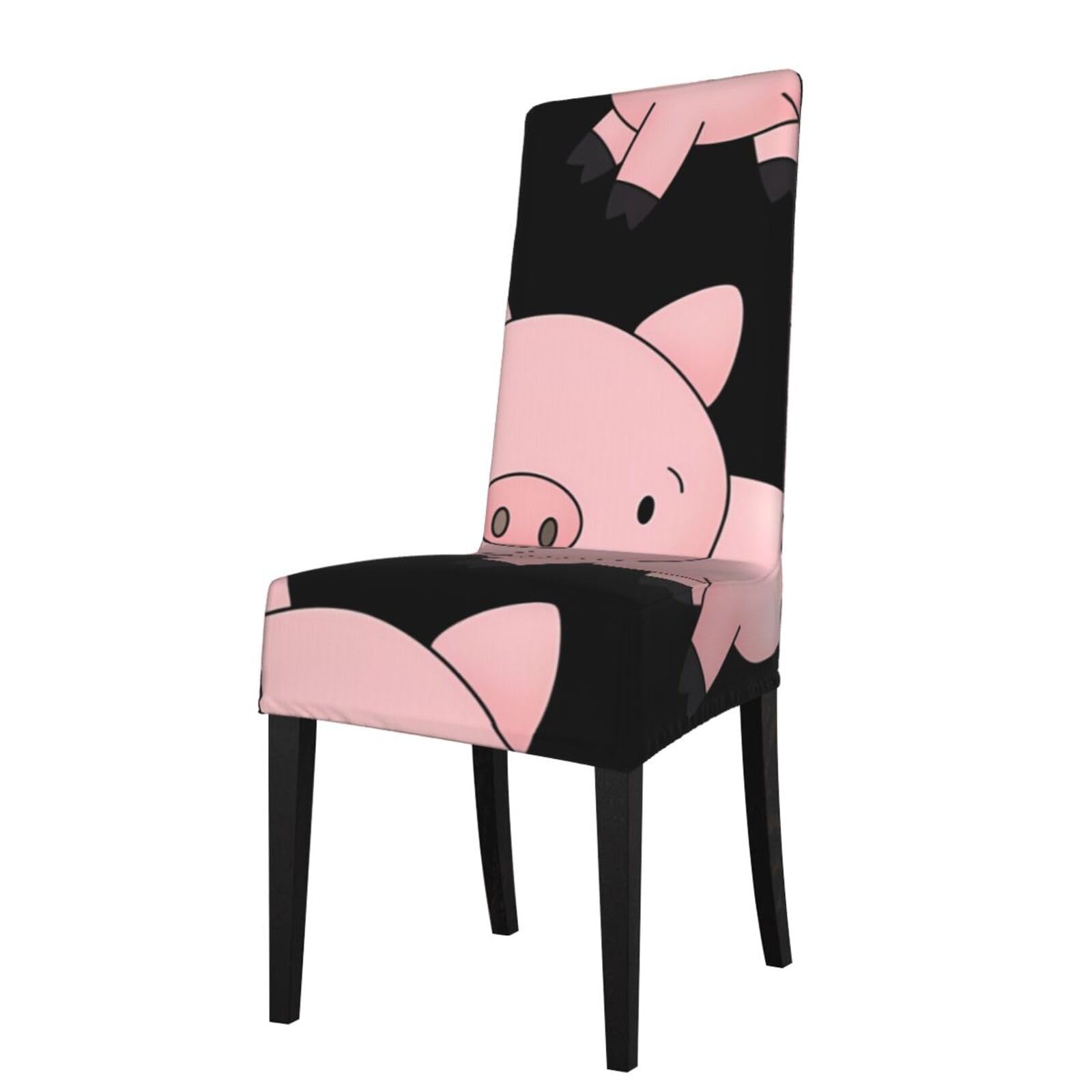 HJFCZH Chubby Little Pig Prints Protection Cover for Dining Chair - Stretchable Chair Throw Covers for Dining Room, Hotel Event Party