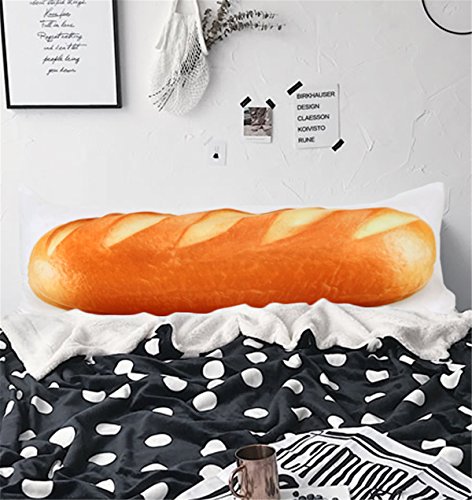ARIGHTEX White Wheat Bread Body Pillow Cases 20 x 54 3D Yummy French