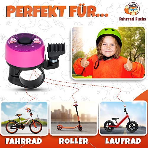 Fahrradklingel für Kinder mit Einhorn-Motiv in Rosa