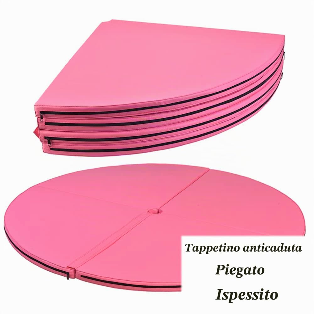 Dancing Pole Crash Mat Tappetino per esercizi extra spesso Palo da ballo Home Yoga Pilates Ginnastica Mat-Rosa(Size:120x5cm)