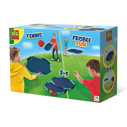 SES Creative Tennis and Frisbee Fun, Outdoor Active Play for Boys and Girls Ages 3-12 Years, Ideal for Garden, Beach, Park, Trampoline Tennis and Frisbee Set, Includes 2 Splash Water Balls