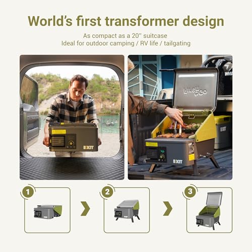 EXIT-FirenGo-20V-Portable-Pellet-Grill-Smoker-Battery-Powered-Lightweight-Compact-Pellet-Smoker-287-SqIn-Cooking-Area-Outdoor-BBQ-Grill-for-Camping-Tailgating-RV-EX110 EXIT FirenGo 20V Portable Pellet Grill Smoker Battery Powered Lightweight Compact Pellet Smoker 287 SqIn Cooking Area Outdoor BBQ Grill for Camping Tailgating RV EX110