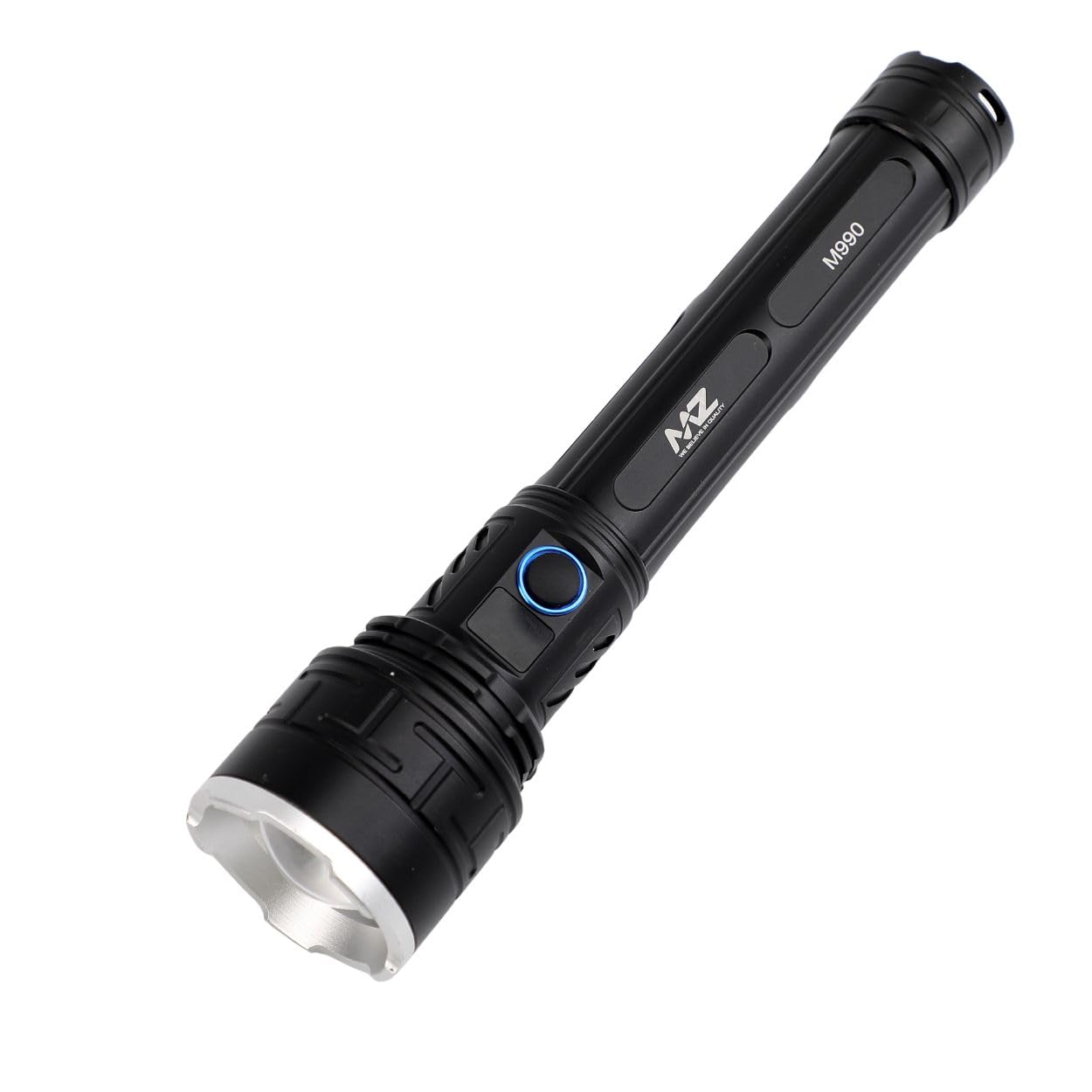 MZ M990 (Rechargeable LED Metal Torch) Zoomable 3 Modes Flashlight
