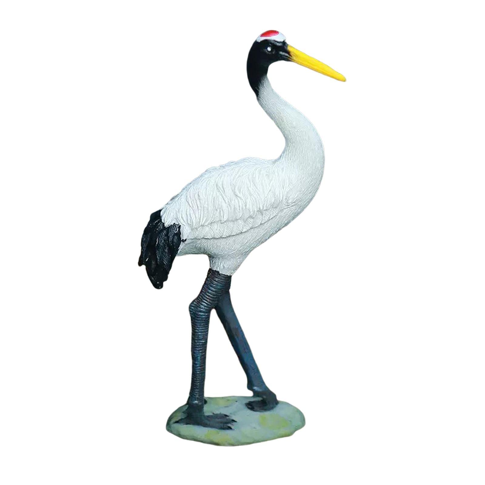 Statue da Giardino per Esterni, Sculture Decorative a Forma di Gru, Animali da Cortile, Miniature per Decorazioni da Giardino per Piscine, Laghetti E, 25 cm