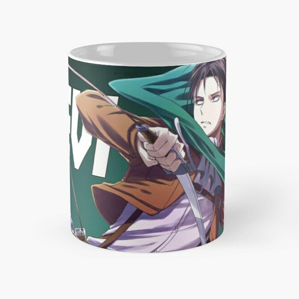 CRAFT MANIACS Levi Ackerman The Hero Art Printed White 330 ML Designer Tea/Coffee Mug for Attack On Titans Lovers | Microwave & Dishwasher Safe