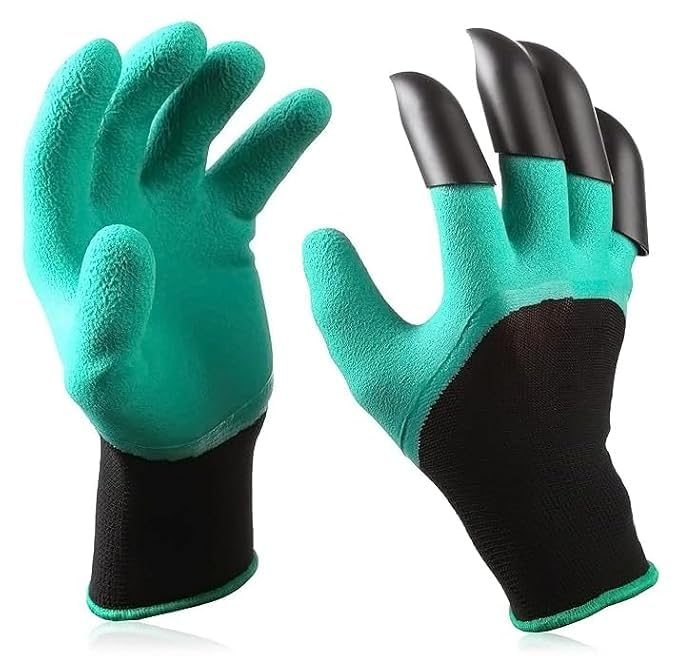 TRIBEAZI Heavy Duty Garden Gloves with Built-in Right-Hand ABS Claws – Washable, Puncture-Proof Gloves for Digging, Planting, Rose Pruning & Nursery Use – Green, Free Size (1 Pair)-picture-23