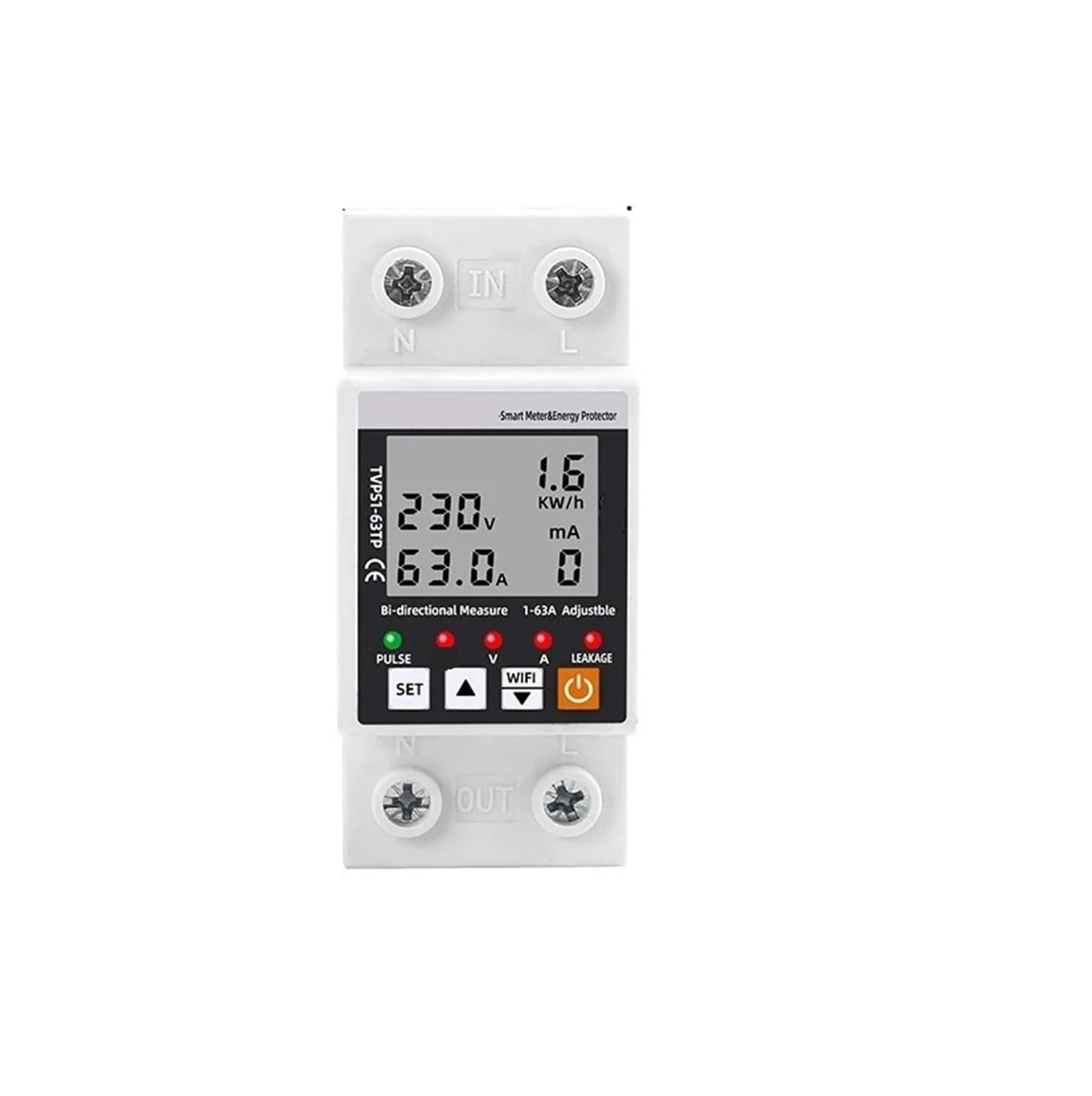 JNVFTCUX Intelligent Circuit Leakage overvoltage and undervoltage Protector Relay Switch Breaker Energy Power kilowatt-Hour(25 V)
