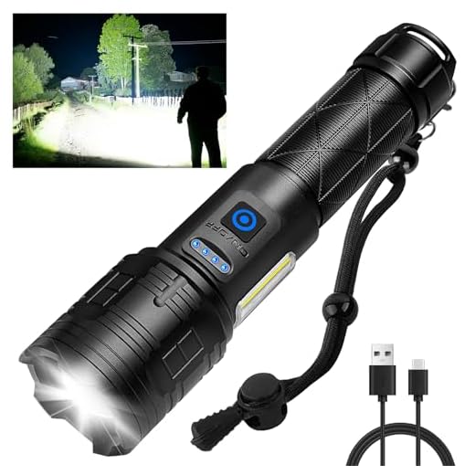 Rechargeable Flashlights High Lumens, 990000 Lumen Super Bright LED Flashlight with Adjustable 7 Modes & 12H Long Runtime, Powerful Waterproof Handheld Flash Light, Flashlights for Home Camping...