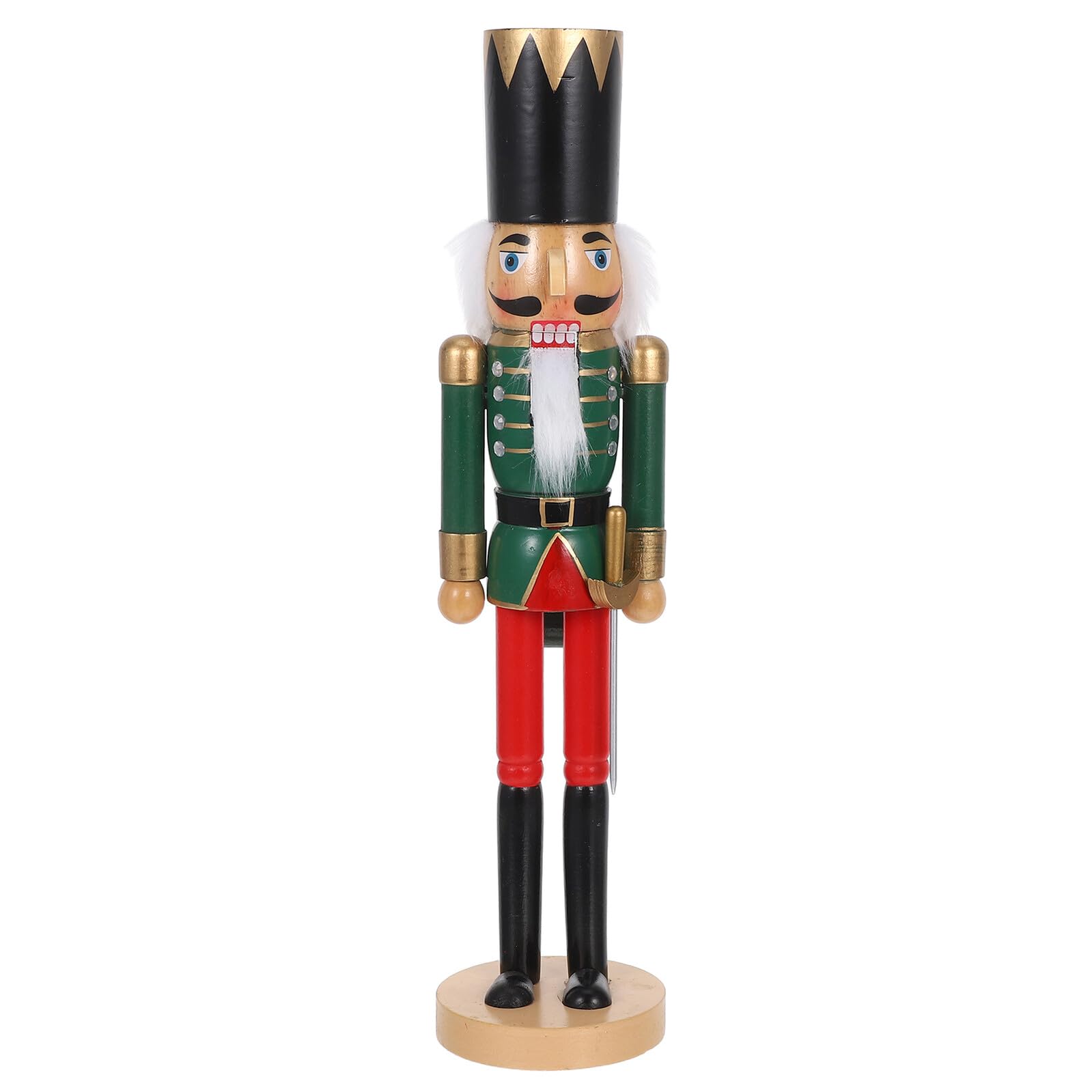 Hemobllo Schiaccianoci Statuetta Tradizionale in Legno Dipinto Ornamento Natalizio Soldato Figura Decorazione da Tavolo per Feste di Natale