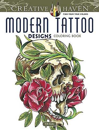 Creative Haven Modern Tattoo Designs Coloring Book by Erik Siuda