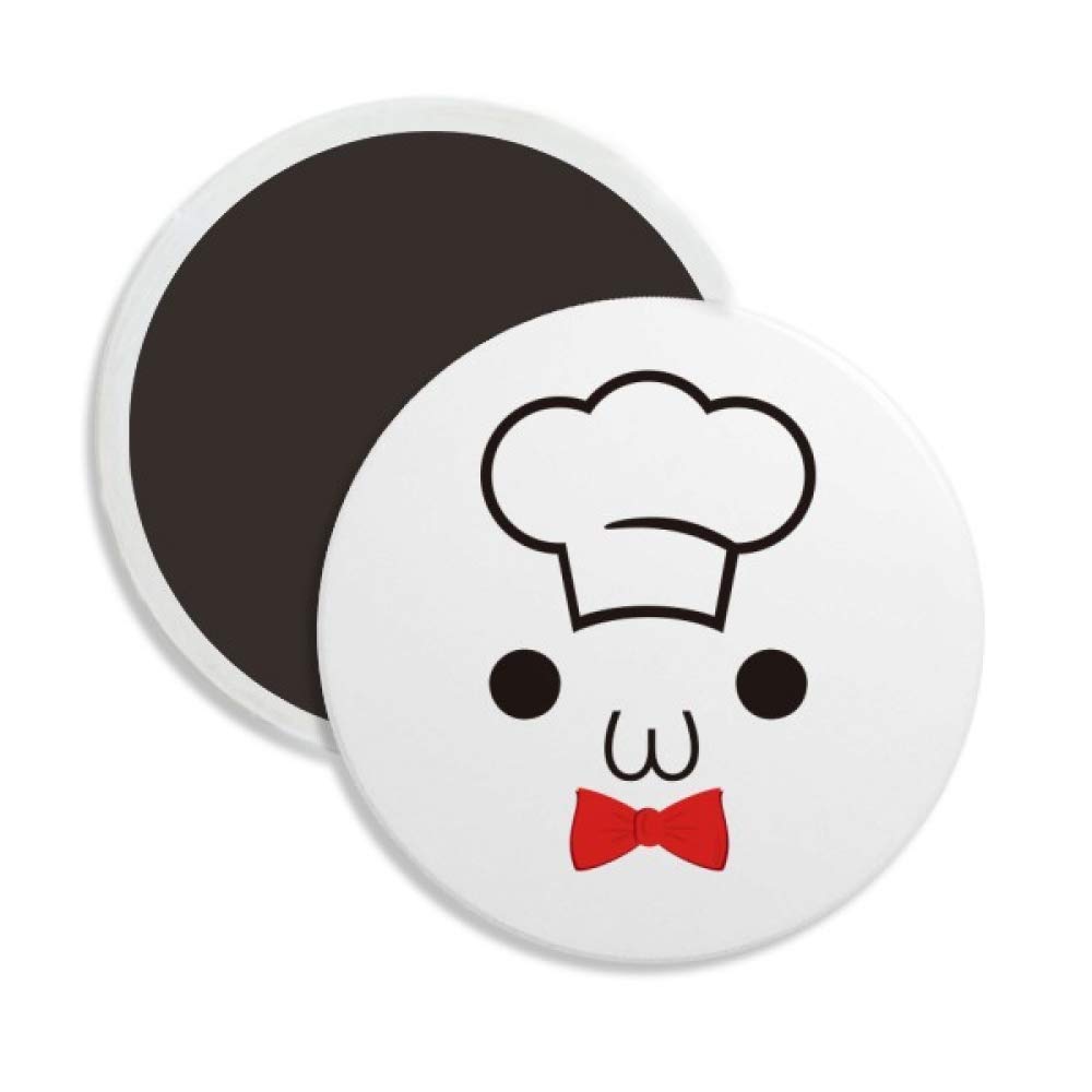 Lovely Face I Am A Chef Expression Round Ceramics Fridge Magnet Keepsake Decoration