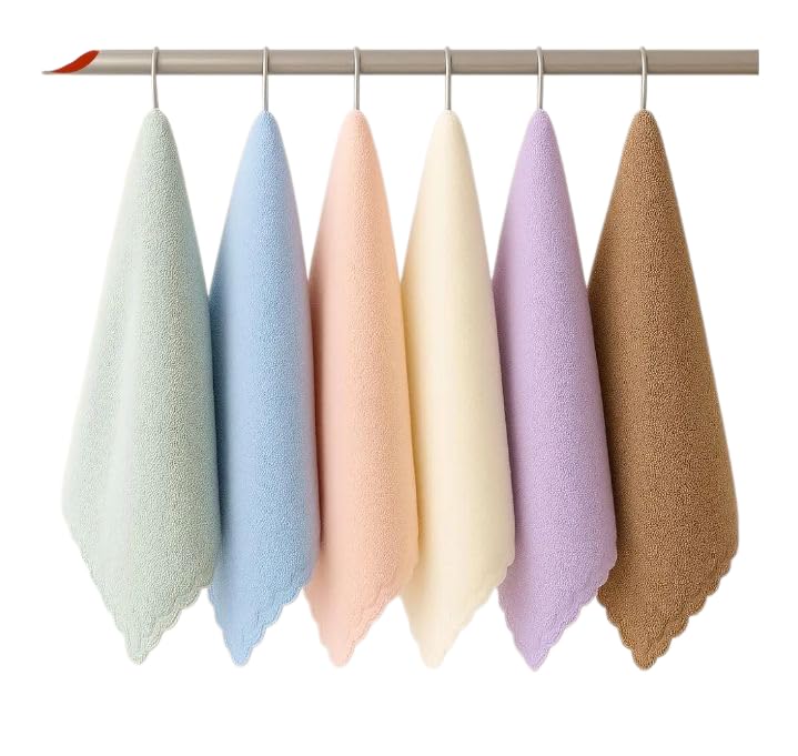 T TRENDY MART Microfiber Small Size Face Towel/Handkerchief 400 GSM Extra Soft & Super Absorbent Face Towels for Women's, Kid's & Newborn Babies Set of 6 (25x25 CM) - Multicolor-image-25
