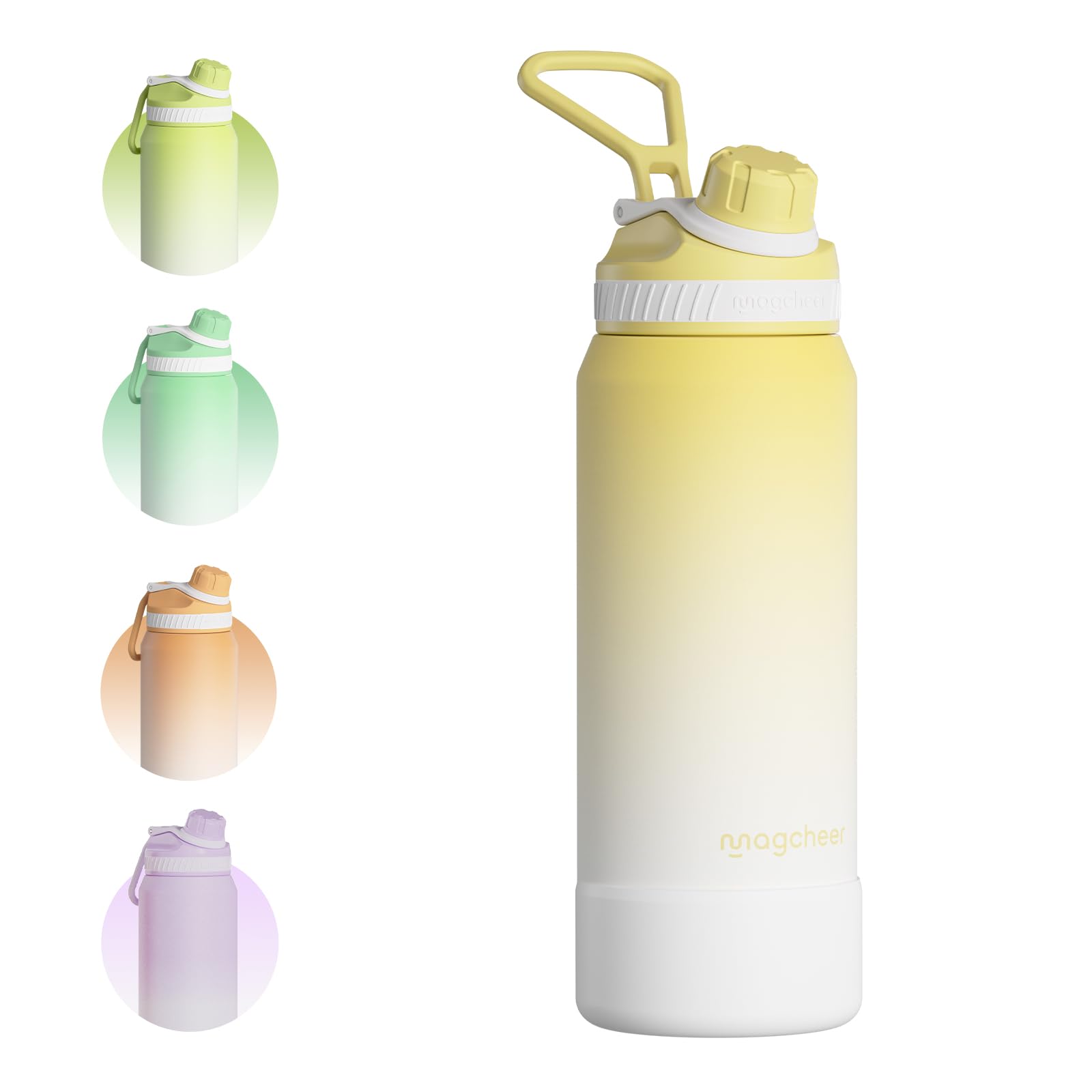 Mgacheer 1L Insulated Metal Water Bottle with Spout Lid(Butter) — image 1