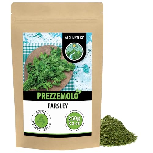 Alpi Nature Prezzemolo Essiccato 250g, Foglie Essiccate e Tritate, Spezia di Prezzemolo per la Cucina