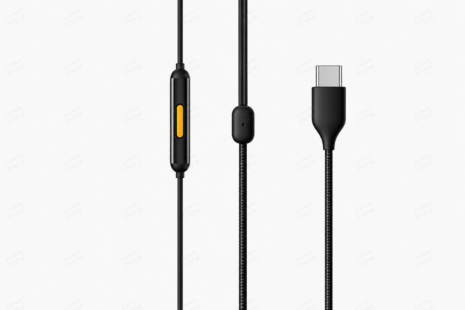 Original Wired Earphones Compatible with Realme Buds 3 Type C Wired in-Ear Earphones with Mic Deep Bass Stereo Sound Comfortable Fit Tangle-Free Cable (Black)-image-41