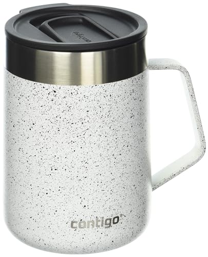 Comparison: Best Stainless Steel Coffee Mug With Handle 11 Contigo Streterville Stainless Steel Mug with Handle, 14 oz, Salt Powder Coat Speckle