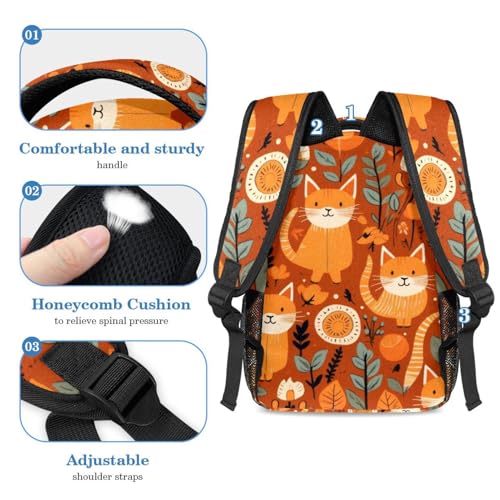 Ensemble sac à dos chat orange 2 pièces pour organiser ses cours - 4
