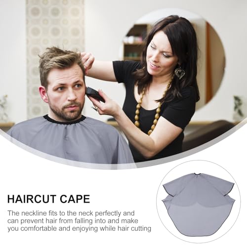 Capa de corte de cabello con mangas gris impermeable para salón miniatura 7