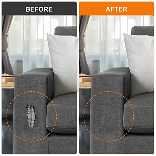 Leinenstoff Patches Selbstklebend, 10x160 cm Leinen Reparatur Patches, Leinen Flicken Selbstklebend, für Sofas, Autositze, Vorhang Kopfteile, Rucksack Dunkelgrau