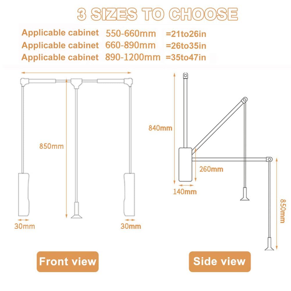Appendiabiti Saliscendi per Armadio, Appendiabiti Estraibile Regolabile da 550 a 1200 mm per Guardaroba, Meccanismo Barra Appendiabito,Argento,890to1200mm