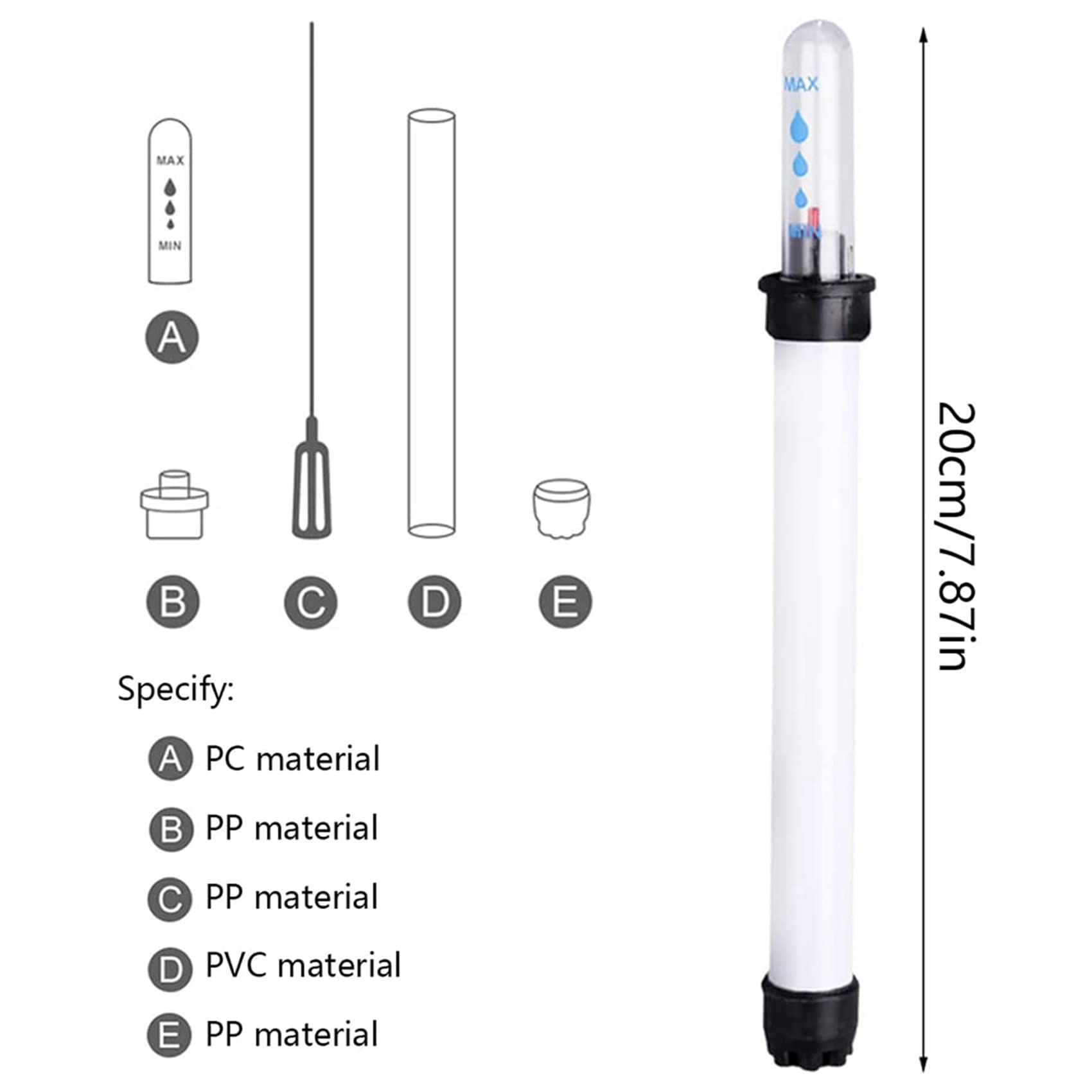 VENOAL 100 StüCk Boden Feuchte MessgeräT 20Cm Pflanzen Wasserstand Anzeiger Wasser Stand Anzeiger Boden Feuchte MessgeräT Sensor