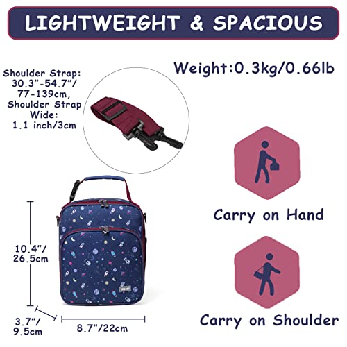 Vaschy Lunch Boxes Bag For Boys, Reusable Lunch Box Containers For Boys And Girls With Detachable Shoulder Strap, Insulated Lunch Coolers For School Cute Astronaut #TOP1