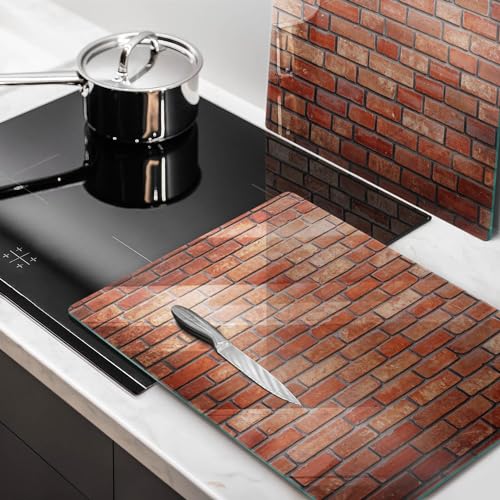Planche à découper induction protection plaque cuisson 2x40x52cm matériau résistant briques
