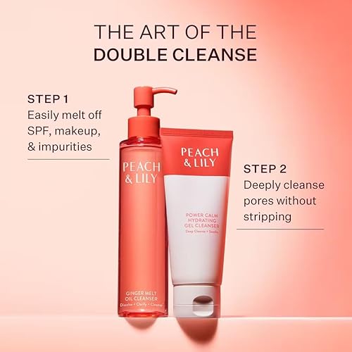 Miniatura 6 de Peach & Lily - Limpiador de gel hidratante Power Calm (3.38 oz) - Lavado facial y limpiador facial - Desmaquillante ligero - Manzanilla, pepino y