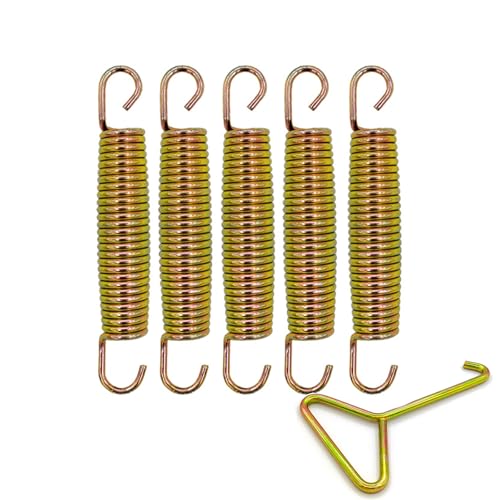 Abiphop 5PCS Trampoline Spring 5.5inch with Hook, Heavy Duty Replacement Springs Thickened 3.1MM Wire Weather Resistant - Gold