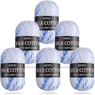 HellDoler Knitting Yarn,6 Pieces 50g Crochet Yarn Wool for Crochet Knitting Wool Crochet Wool Multicoloured Wool to Crochet Wool Yarn for Knitting