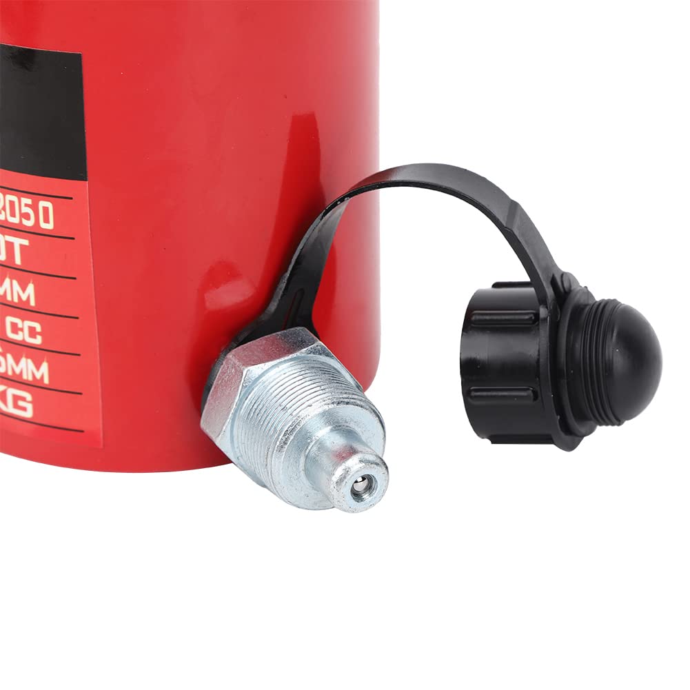 Schimer Cilindro Hidráulico 20T con Superficie Cromada y de 2" para Uso Industrial, Resistente Al óxido y de Alto Rendimiento, Conexión ZG3/8in