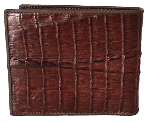 Men's Bifold Crocodile Tail Brown Wallet
