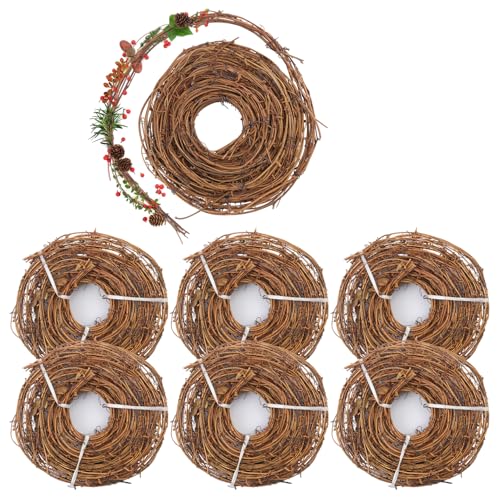 KUKLIPJIM 7 PCS 15 Feet Grapevine Wreath Natural Grapevine Garland DIY Twig Wreaths for Crafts Outdoor and Indoor Home Dcor Wedding Holiday and Party Decoration(Total 120 FT)