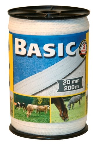 Corral Electric Basic Fencing Tape, 200 m x 2 cm, White