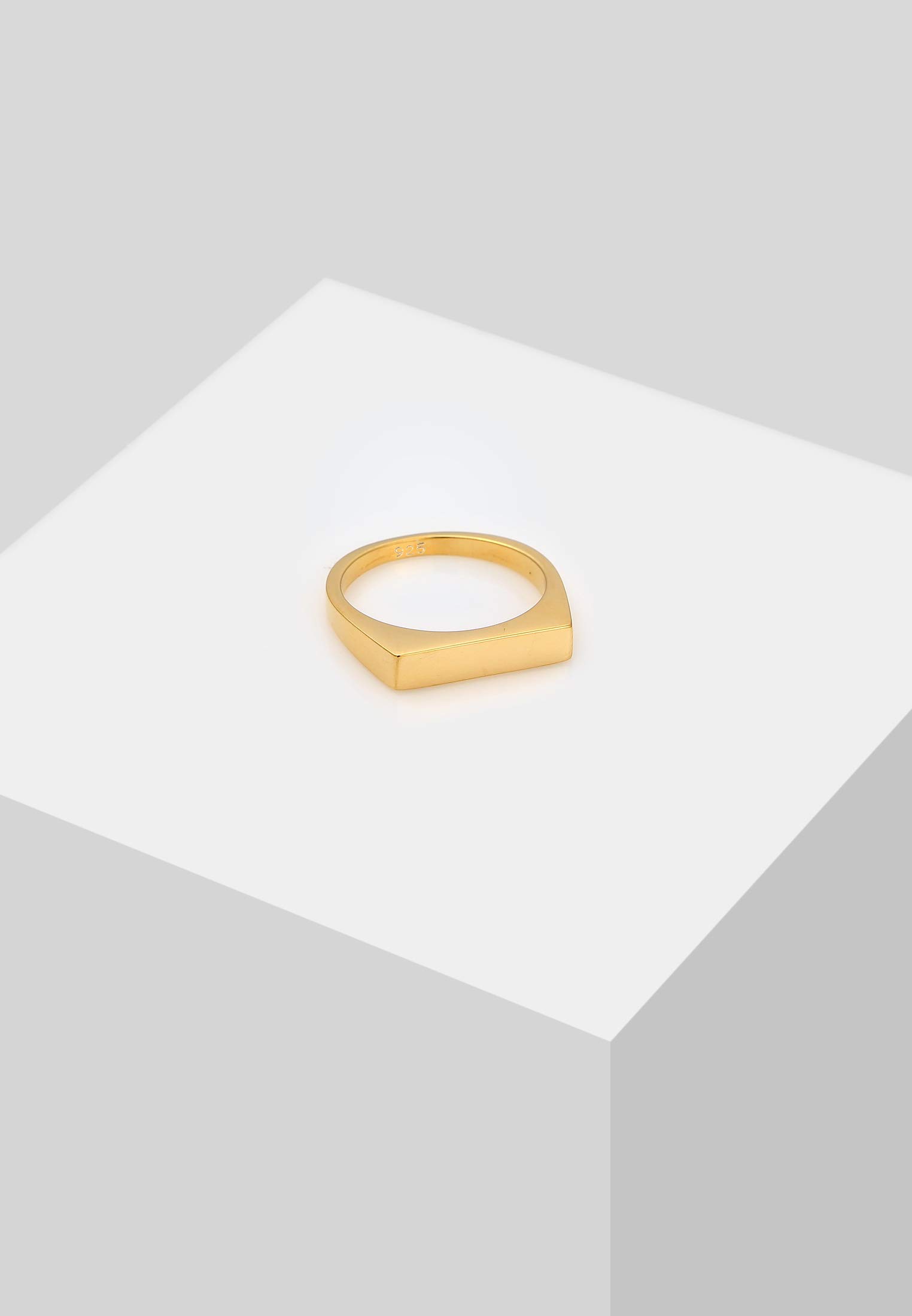 Elli Anelli Donne Sigello Quadrato Design Geo di Base in Argento Sterlino 925