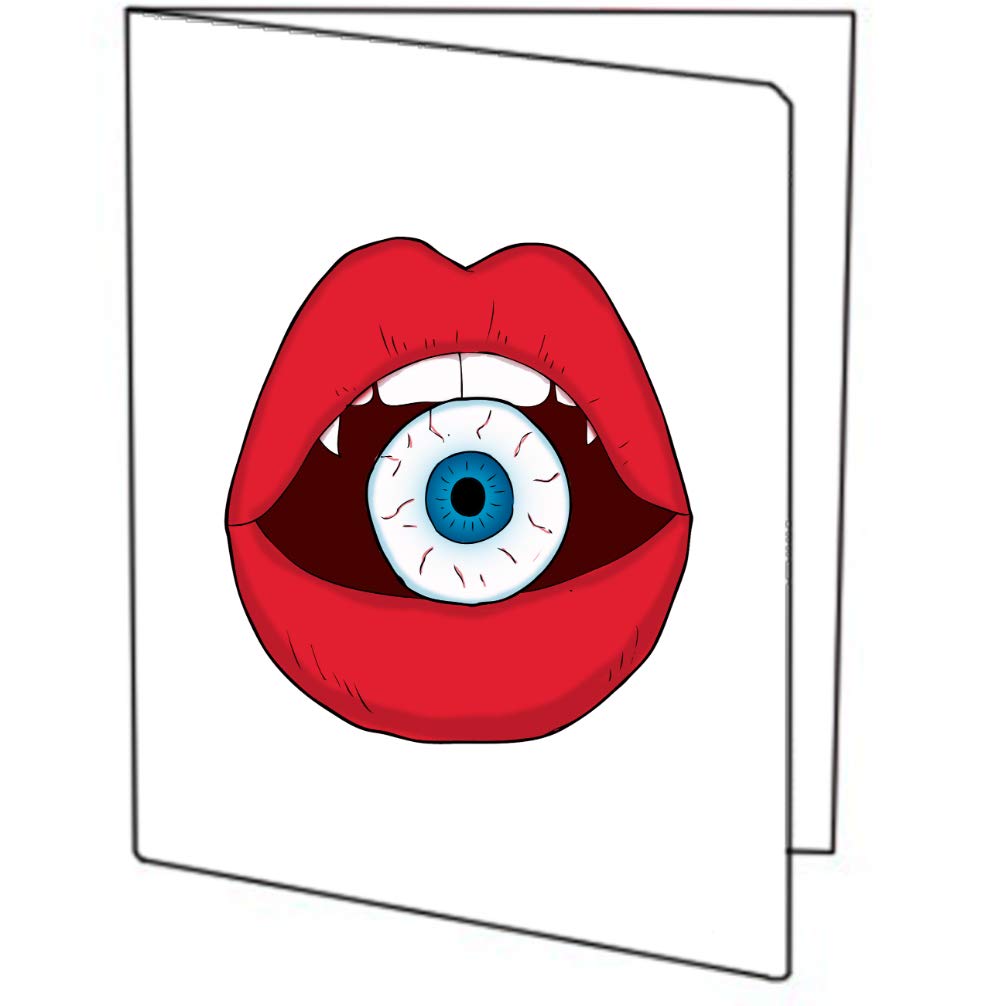 Red Lips with Eyeball Inside Art Picture Three (3) Pack of Printed 9x12 Pocket Folders