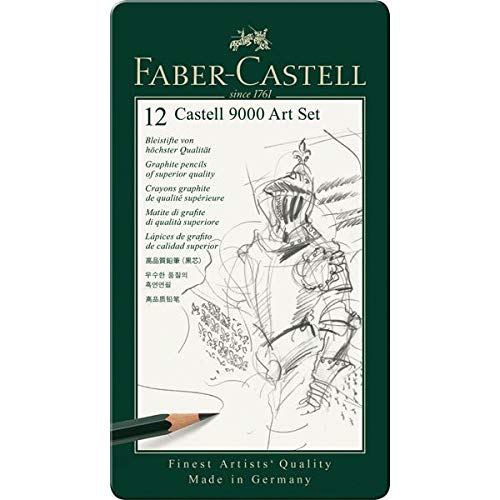 Faber-Castell 110091 Farbstifte Polychromos 120er Metalletui und Bleistifte 9000 12er Metalletui
