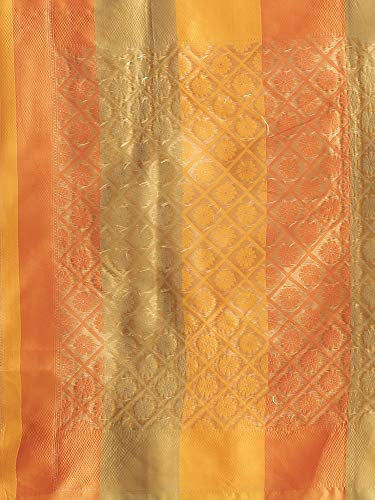 Image of AKHILAM Women's Banarasi Silk Saree with Unstitched Blouse Piece (KSRK1001 Parent)
