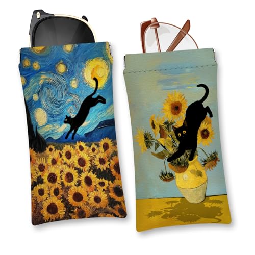 Image of Eyeglasses Sunglasses Case PU Soft Squeeze Top Glasses Pouch for Women Men,Animal Pattern Portable Anti Scratch