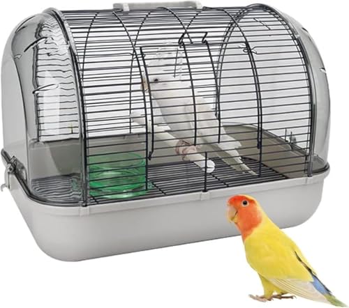 GEBYUI 鳥 ポータブルケージ 鳥かご ウォーキングケージ お出かけ 鳥の巣 お出かけ 小動物用 持ち運び用 ハンドル付き 旅行 病院 移動 防災 お泊り木付き 通気性 透明 オウム 組立式 バードハウス 巣箱 バードハウス ペットバッグ アウトドア