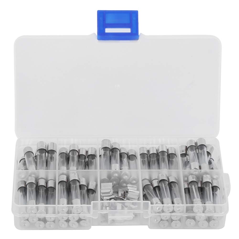 82Pcs 6x30mm Glasrohrsicherung, 250V 0.5A ~ 30A Sicherung, Klassifizierungssatz mit Sicherungshalter