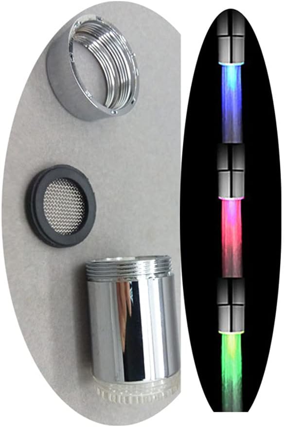 Water Stream Color Changing Faucet Tap Sink Faucet Temperature Control 3 Colors Light Temperature Sensor For Bathroom Outdoor Drinking Water Faucet Water Faucet Replacement Repair Kit Replacement