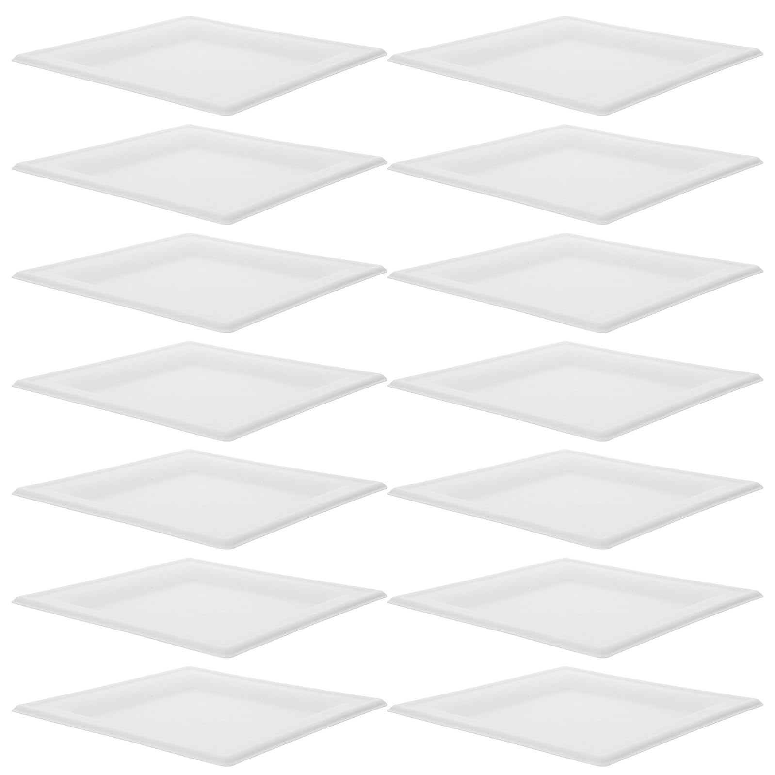GANAZONO Assiettes Jetables en Carton Rigide 50 Pièces 20 Cm Carrées Blanches Résistantes Micro-ondes pour Repas Extérieurs Fêtes Anniversaire et Mariage Usage Unique Écologique