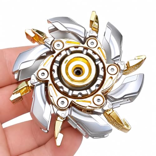 Image of T-Conceal EDC Sliders Fidget Open Armor Spinning Top Fidget Toys Stress Relief for Adults Metal Magnetic (Silver Gold)
