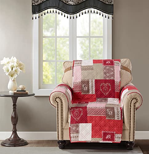 Brilliant-Sunshine-Burgundy-Heart-Love-Patchwork-Quilted-Chair-Slipcover-23-Seat-Width-Slip-Resistant-Furniture-Protector-2-Strap-Washable-Armchair-Cover-for-Pets-Kids-Dogs-Cats-Burgundy Brilliant Sunshine Burgundy Heart Love Patchwork Quilted Chair Slipcover 23 Seat Width Slip Resistant Furniture Protector 2 Strap Washable Armchair Cover for Pets Kids Dogs Cats Burgundy