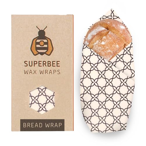 SuperBee Beeswax Wraps | XXL Breadwrap Reusable Beeswax Wraps for Food Zero Waste Food Wraps Cling Film (Meadow)